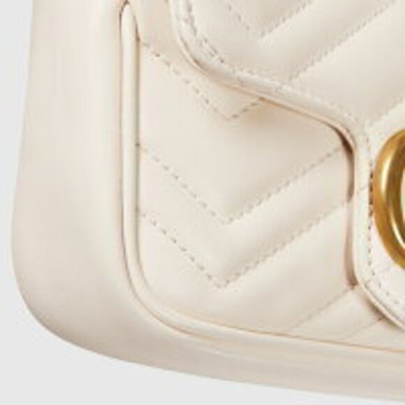 Gucci GG Marmont Quilted Leather Super Bag White Chevron - Picture 5 of 5